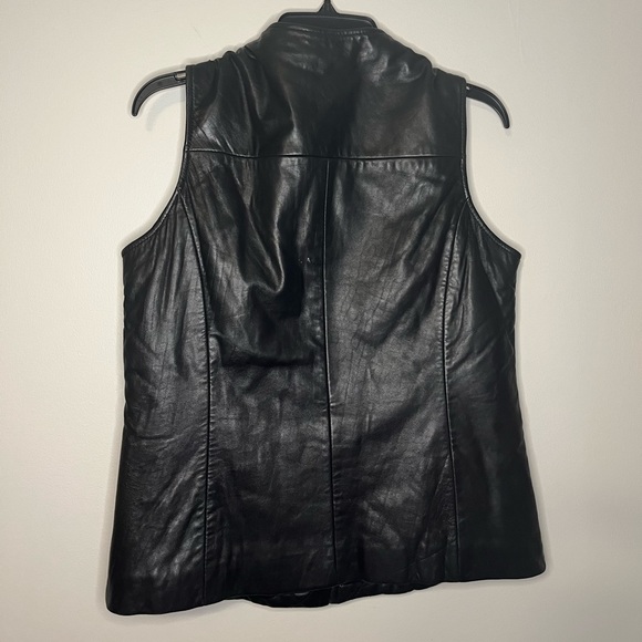 Pamela McCoy collection quilted leather vest women’s size small full zip - Picture 3 of 5